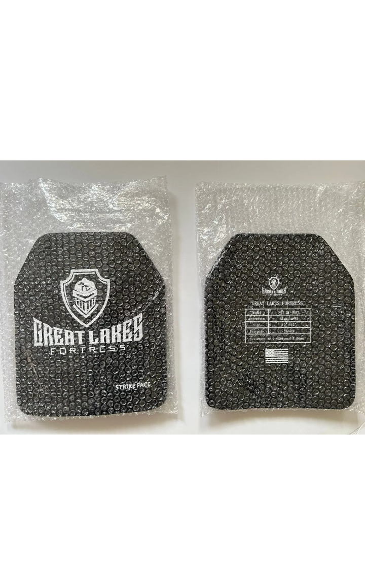 Level 3+ ceramic armor 10''x 12'' plates resistant to M855 , 308, 762,556 set of 2 plates