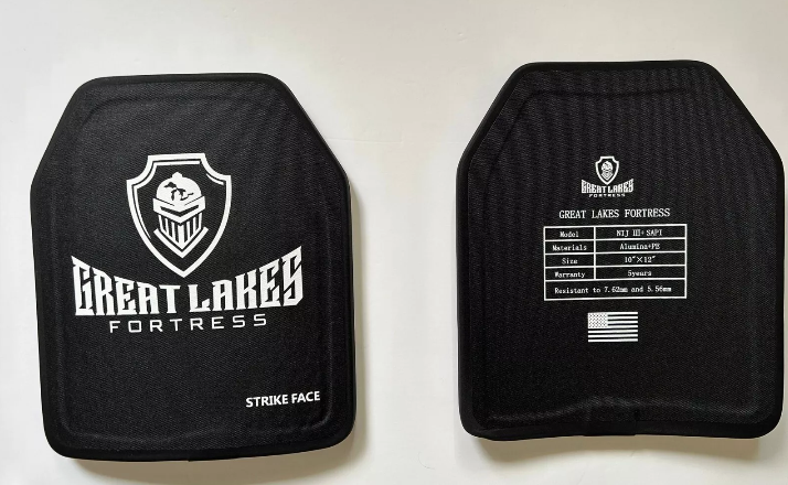 Level 3+ ceramic armor 10''x 12'' plates resistant to M855 , 308, 762,556 set of 2 plates