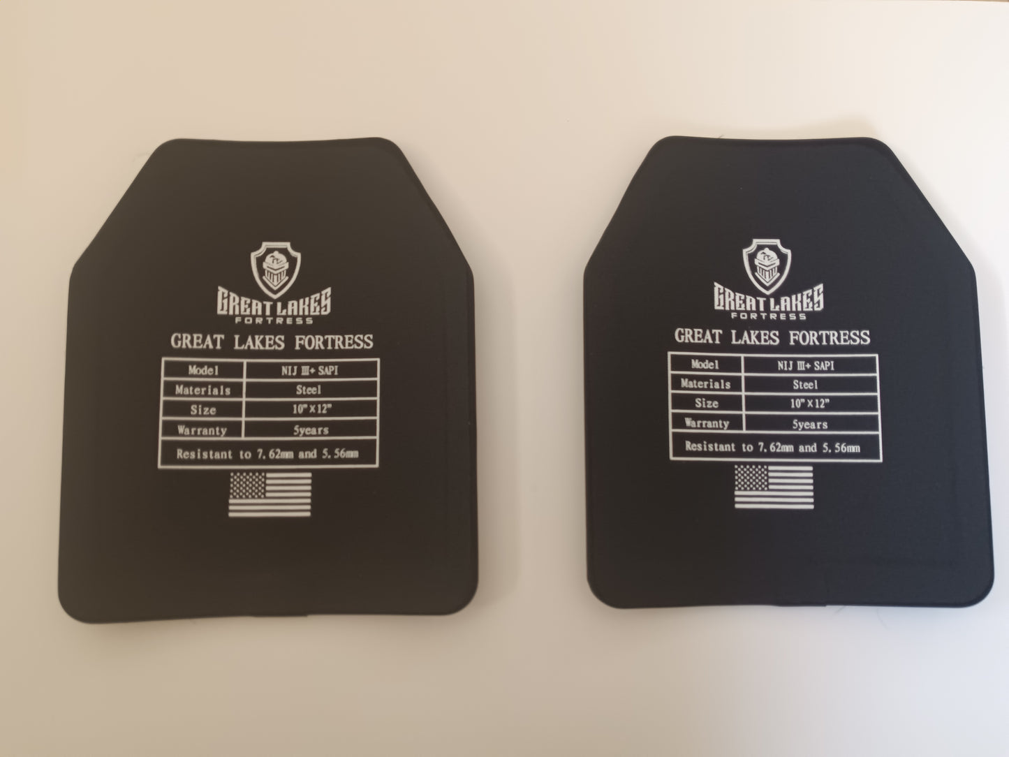 Level 3+ STEEL armor plates resists green tip , set (2 plates ) 10x12