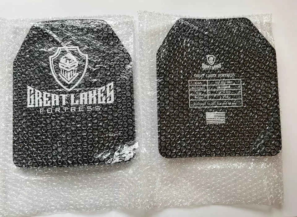 NIJ Level 3a UHMWPE Hard Armor Plates 10"x 12" Bulletproof Set of 2, 1 lb Only