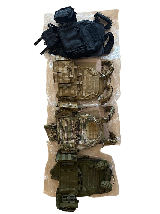 High Plate carrier with attachments fits 11 x 14 and 10 x 12 armor plates 4 colors available