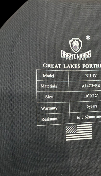Level 4 (IV) ceramic armor plates set of 2 plates 10x12  standalone sapi
